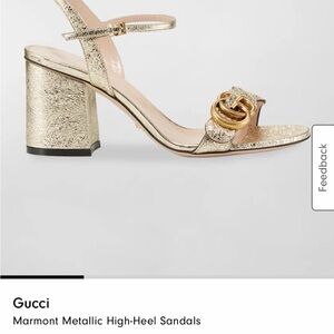 Gucci Gold and Cream High-Heel Sandals